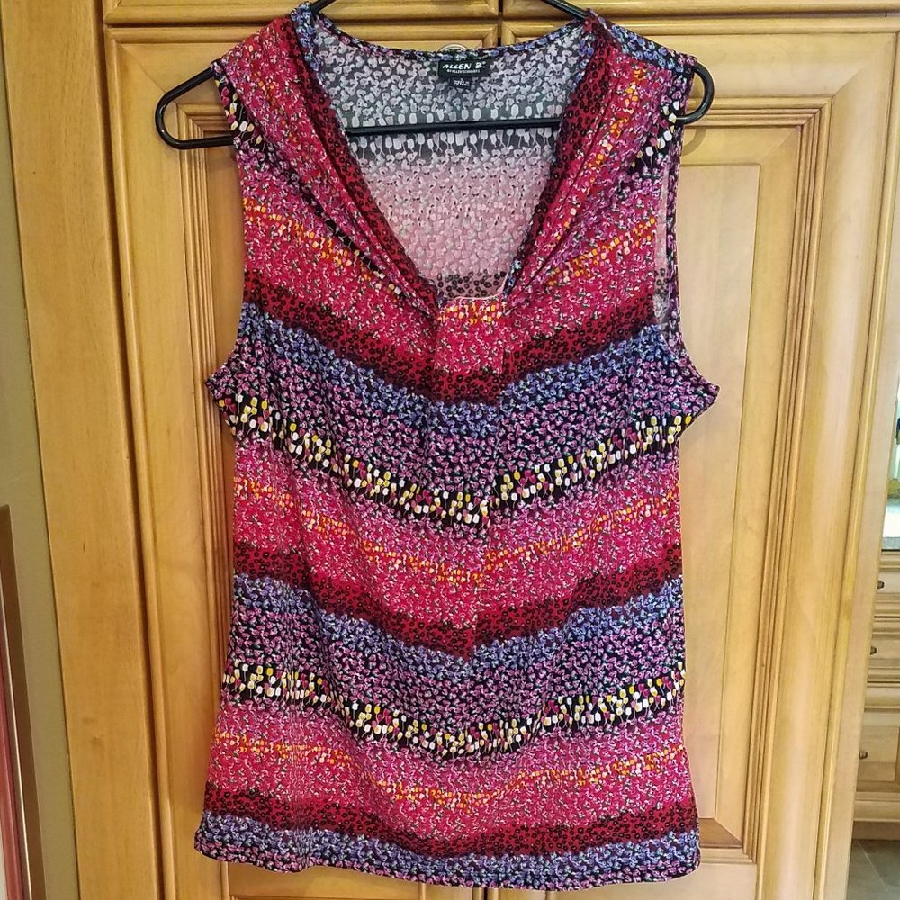 Vibrant Spring Flowers Sleeveless Blouse